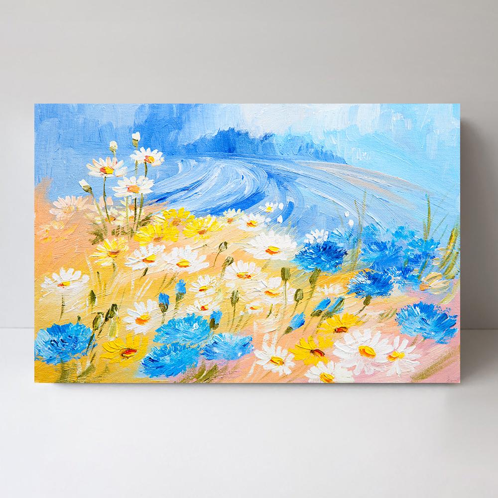 wall-art-print-canvas-poster-framed-Golden Blooms And Blue Skys-by-Gioia Wall Art-Gioia Wall Art