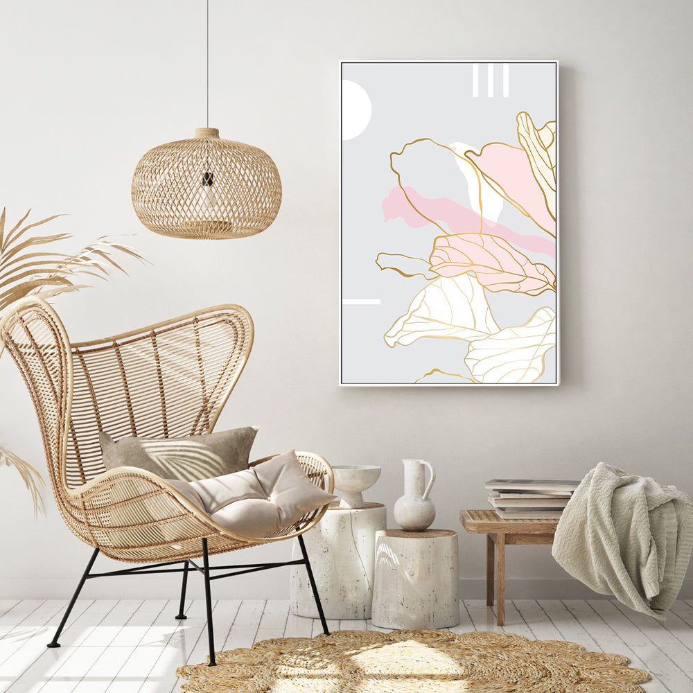 wall-art-print-canvas-poster-framed-Golden Blush Plants, Style B-GIOIA-WALL-ART