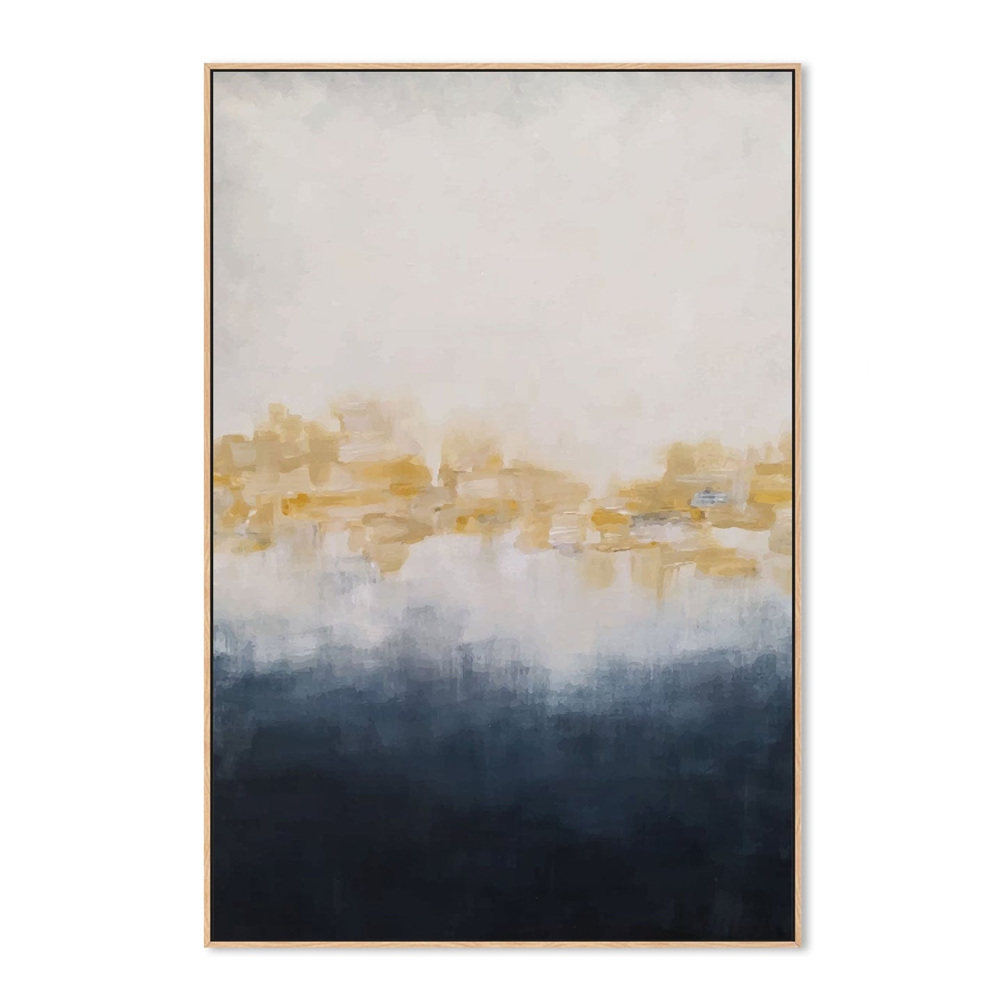 wall-art-print-canvas-poster-framed-Golden Horizon, Navy Blue and Yellow Abstract-by-Gioia Wall Art-Gioia Wall Art