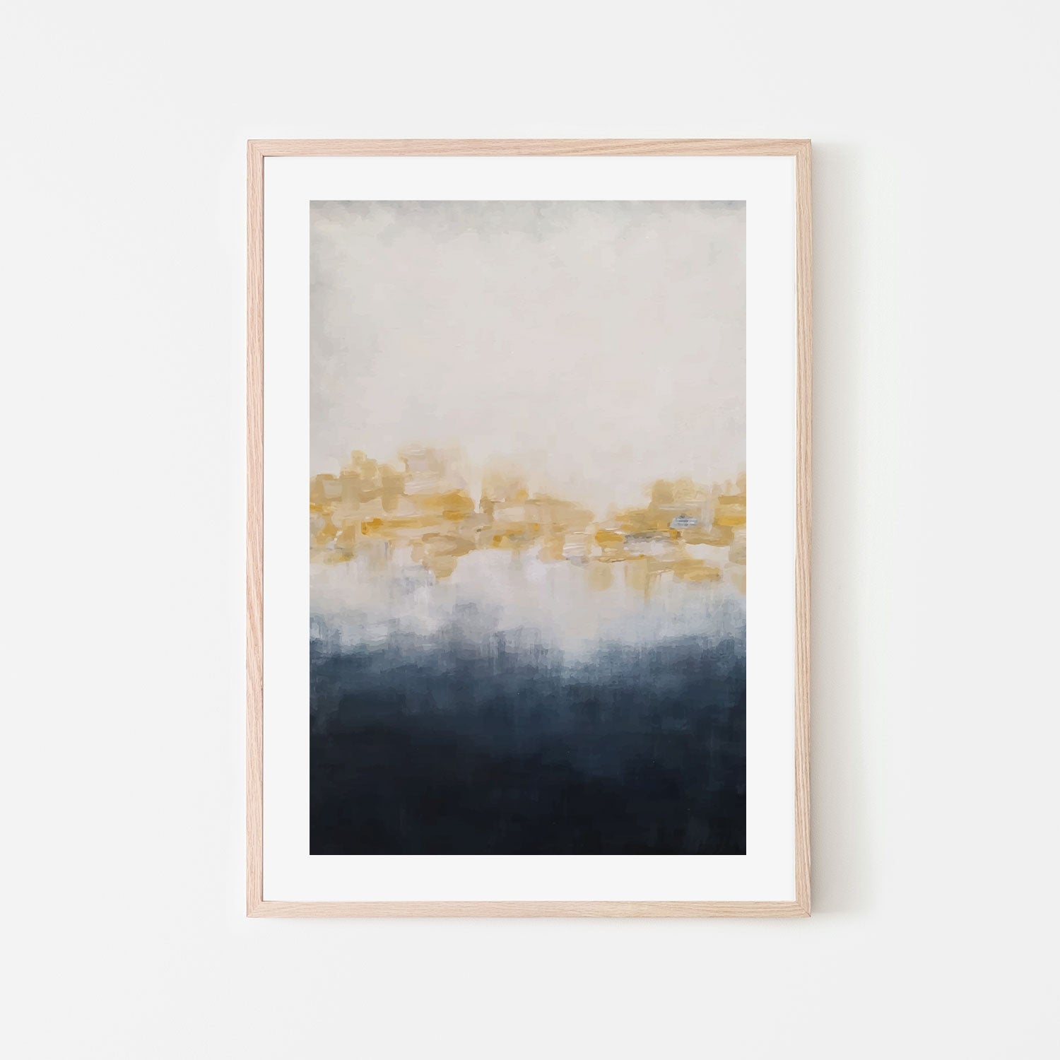 wall-art-print-canvas-poster-framed-Golden Horizon, Navy Blue and Yellow Abstract-by-Gioia Wall Art-Gioia Wall Art