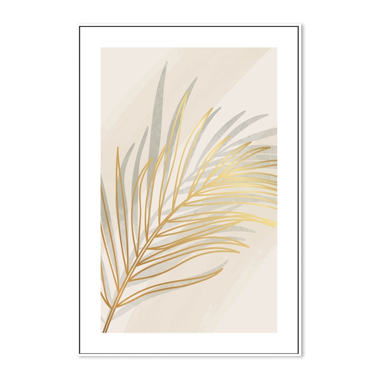 wall-art-print-canvas-poster-framed-Golden Palm Leaf, Style A-GIOIA-WALL-ART