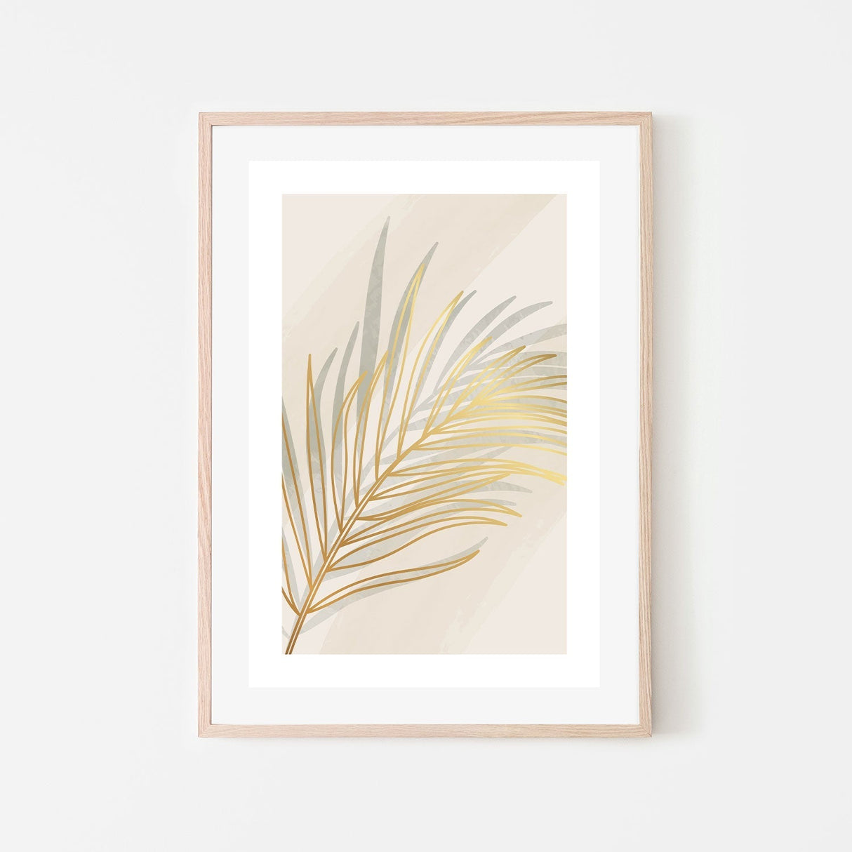 wall-art-print-canvas-poster-framed-Golden Palm Leaf, Style A-GIOIA-WALL-ART