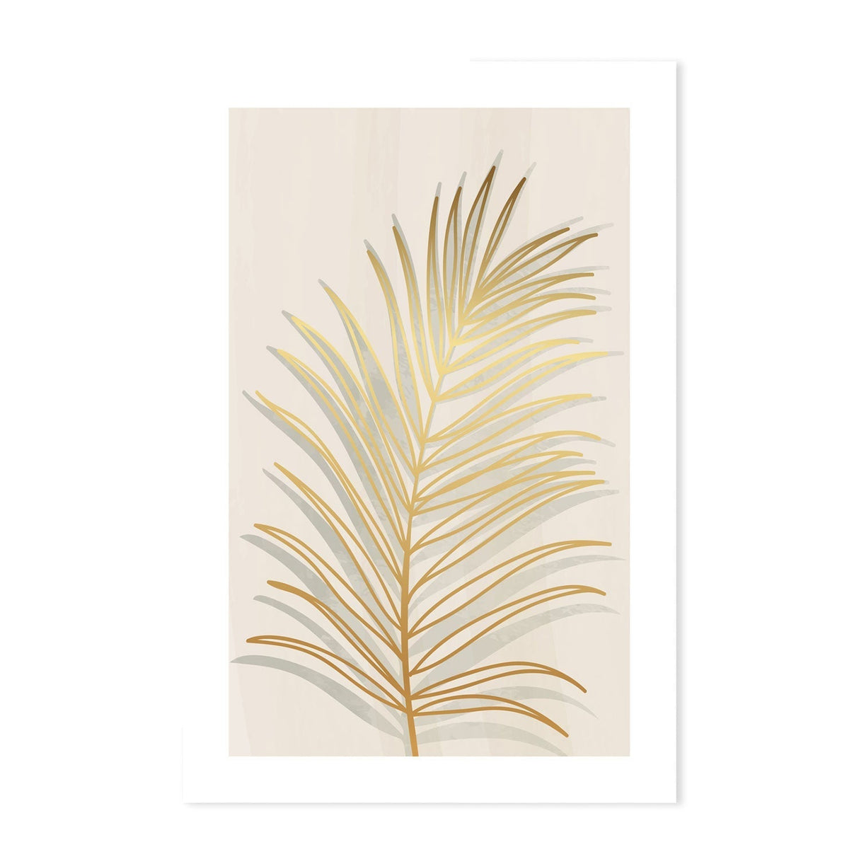 wall-art-print-canvas-poster-framed-Golden Palm Leaf, Style A, B & C, Set Of 3-GIOIA-WALL-ART