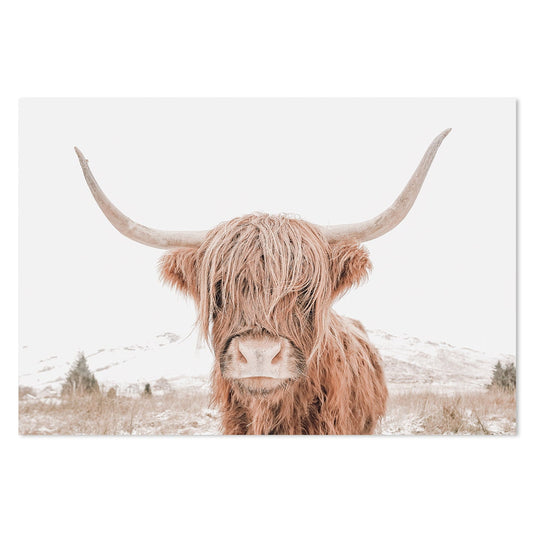 wall-art-print-canvas-poster-framed-Great Hair Don'T Care Yak, Highland Cow, Soft Tone-by-Gioia Wall Art-Gioia Wall Art