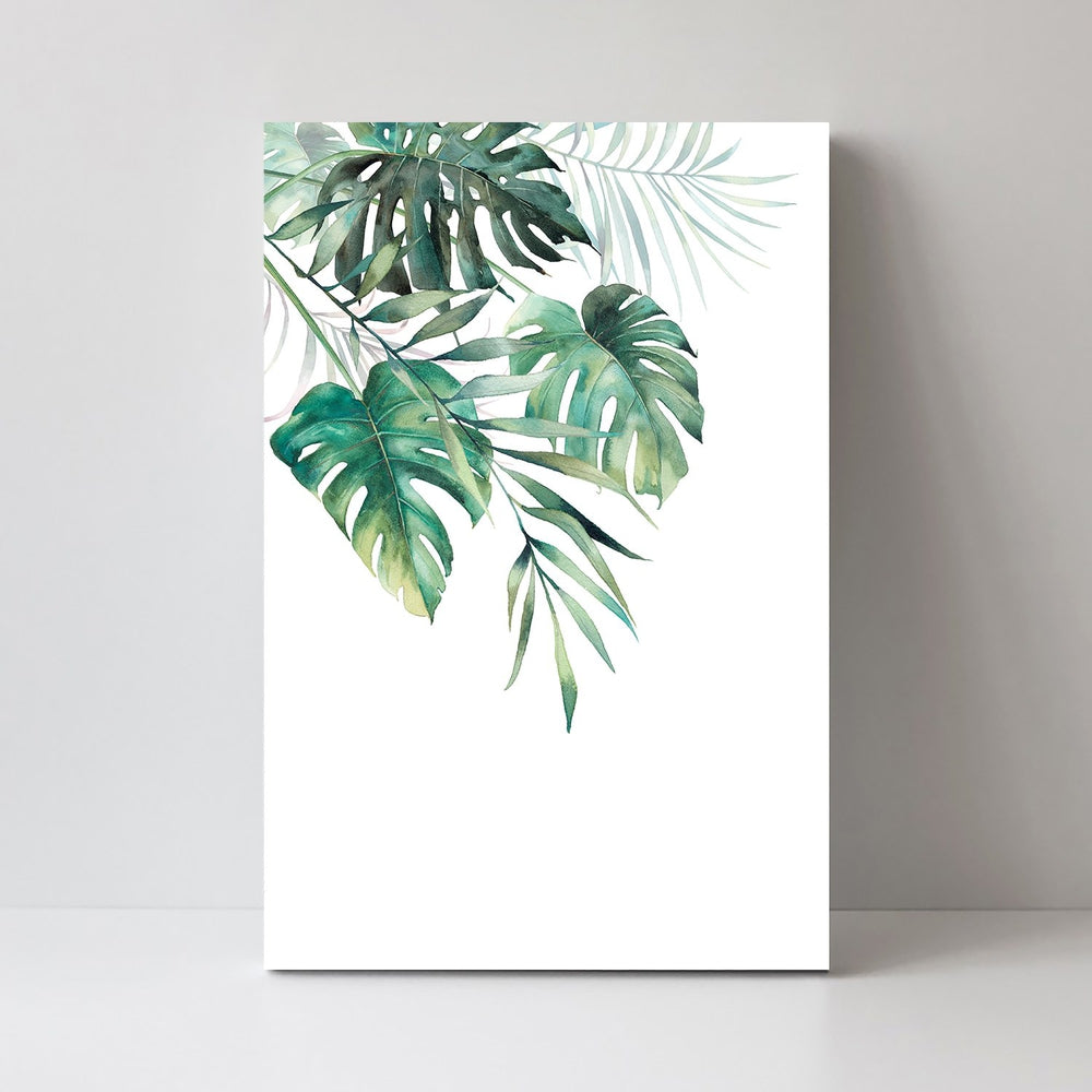 wall-art-print-canvas-poster-framed-Green Tropical Leaves, Set Of 2-by-Gioia Wall Art-Gioia Wall Art