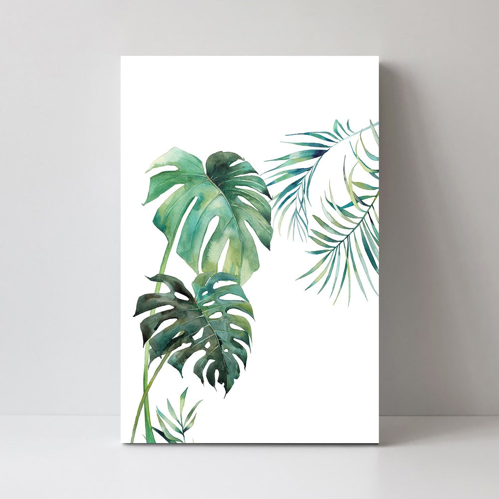 wall-art-print-canvas-poster-framed-Green Tropical Leaves, Set Of 2-by-Gioia Wall Art-Gioia Wall Art