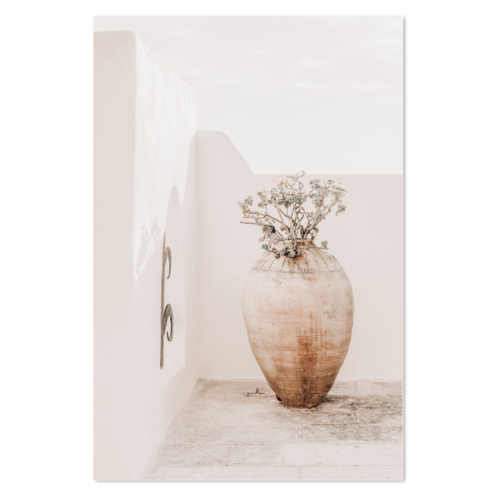 wall-art-print-canvas-poster-framed-Handmade Pot And Plant, Santorini Architecture, Set Of 2-by-Gioia Wall Art-Gioia Wall Art