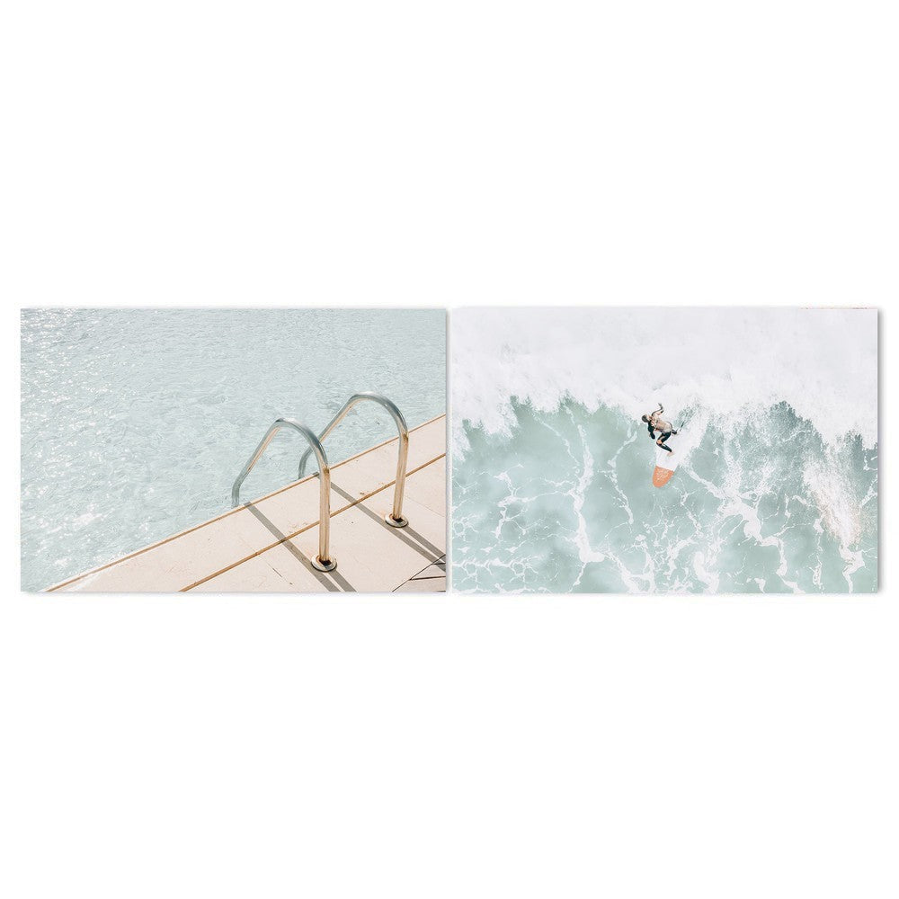 Immersed In Beach And Pool, Set Of 2, Style A-Gioia-Prints-Framed-Canvas-Poster-GIOIA-WALL-ART