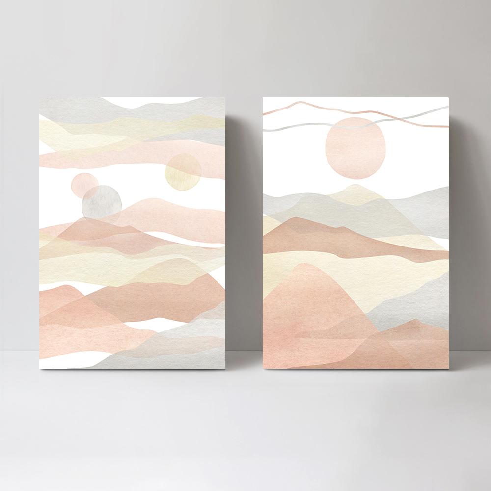 wall-art-print-canvas-poster-framed-Just Another Wonderful Day, Abstract Landscape Art, Set Of 2-by-Gioia Wall Art-Gioia Wall Art