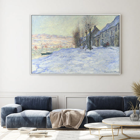 wall-art-print-canvas-poster-framed-Lavacourt Sun and Snow 1881 , By Monet-by-Gioia Wall Art-Gioia Wall Art