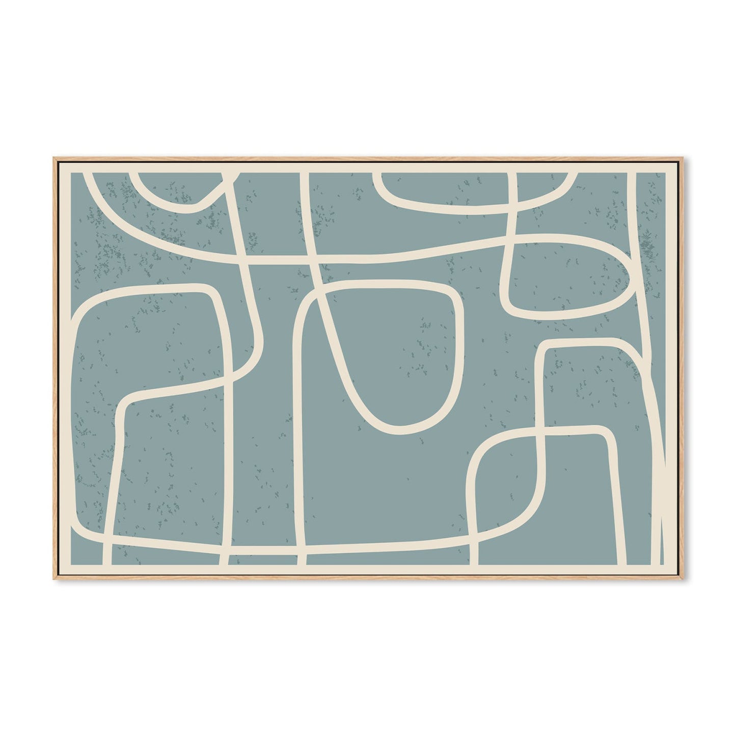 wall-art-print-canvas-poster-framed-Line art on Light Blue Background-by-Gioia Wall Art-Gioia Wall Art