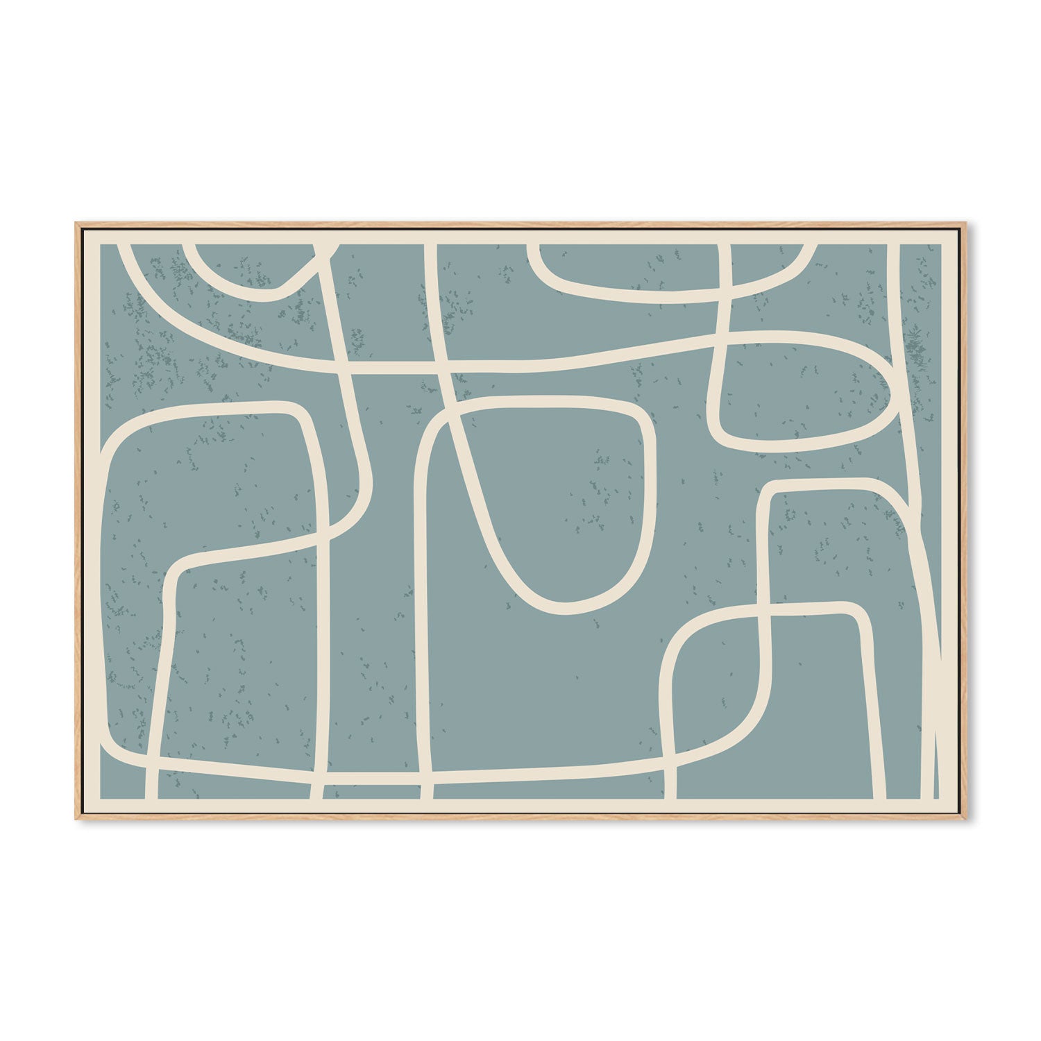 wall-art-print-canvas-poster-framed-Line art on Light Blue Background-by-Gioia Wall Art-Gioia Wall Art