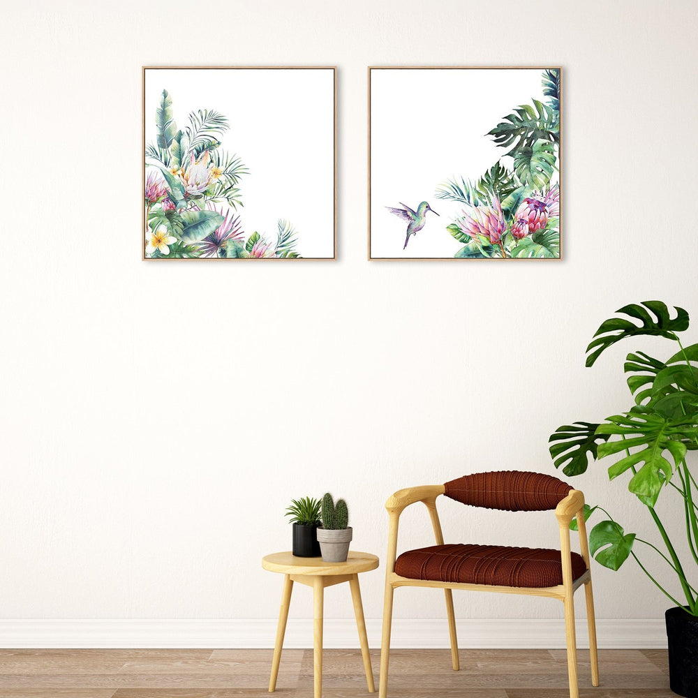 wall-art-print-canvas-poster-framed-Lush Forest Birds, Style A, Set Of 2-by-Gioia Wall Art-Gioia Wall Art