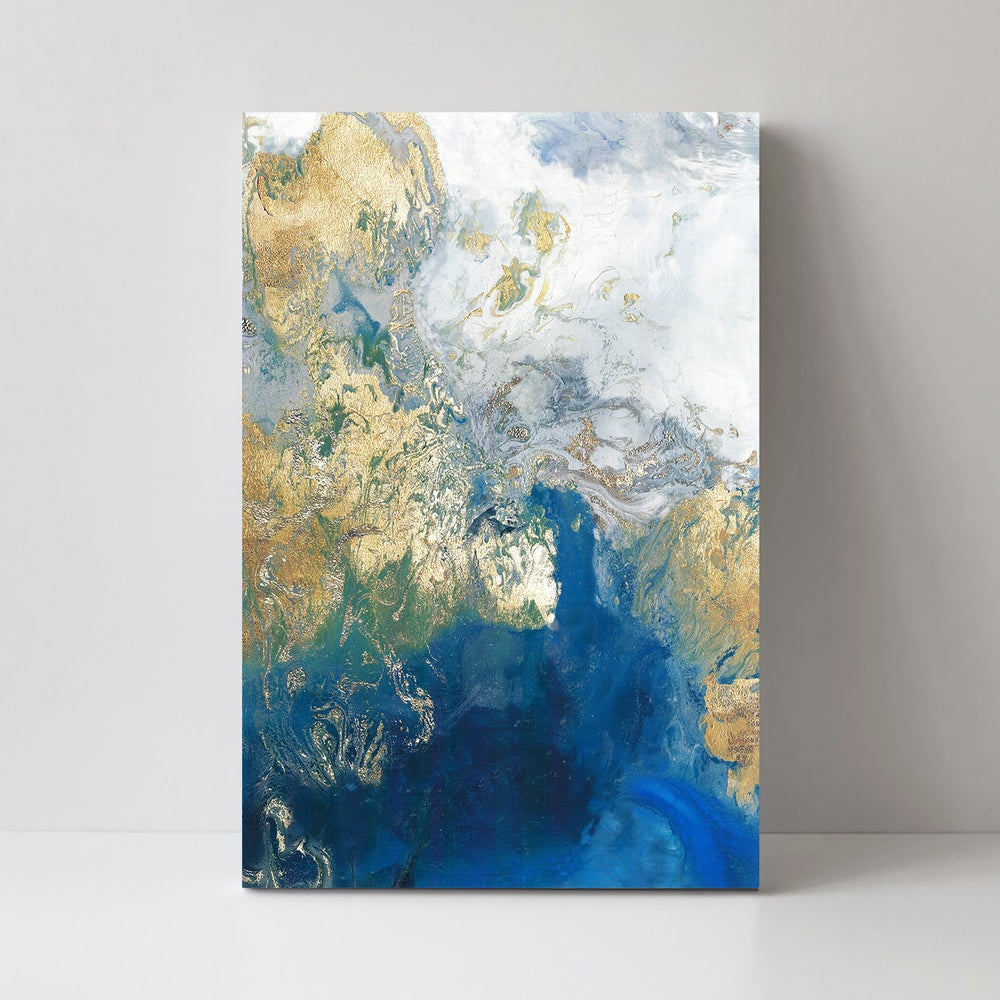 wall-art-print-canvas-poster-framed-Marbled Blue And Gold, Abstract Art, Style A-by-Gioia Wall Art-Gioia Wall Art