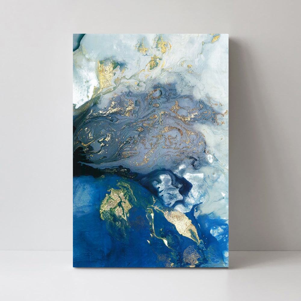 wall-art-print-canvas-poster-framed-Marbled Blue And Gold, Abstract Art, Style B-by-Gioia Wall Art-Gioia Wall Art