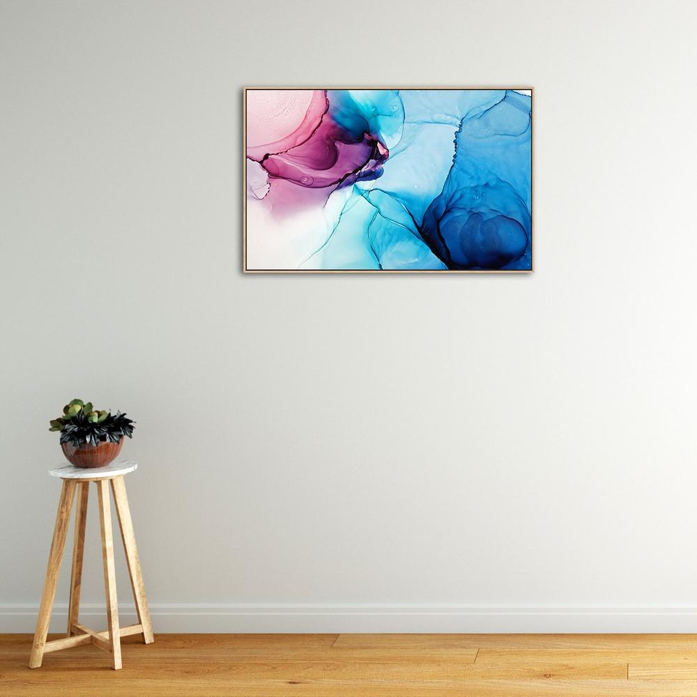 wall-art-print-canvas-poster-framed-Marbled Blue And Pink-by-Gioia Wall Art-Gioia Wall Art