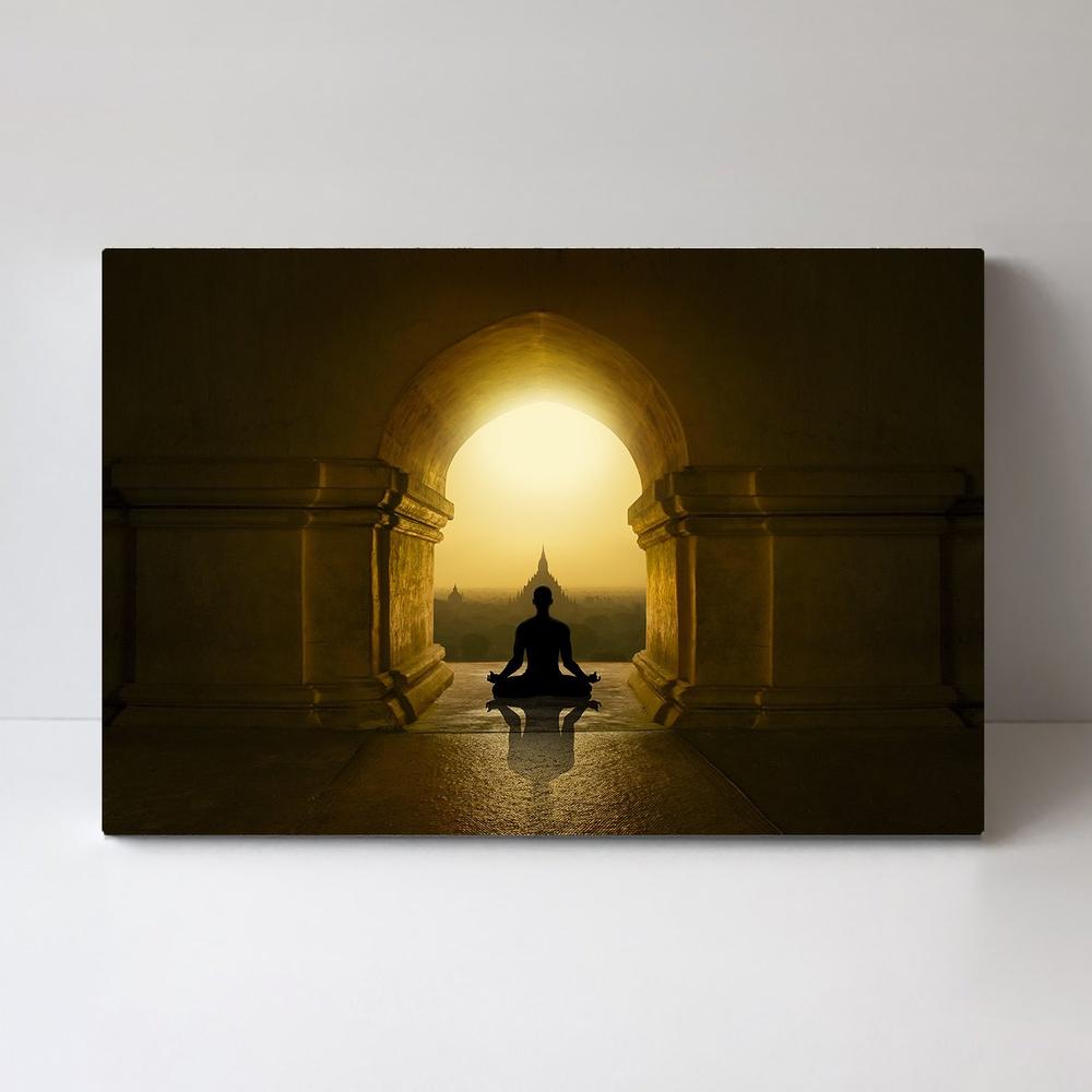 wall-art-print-canvas-poster-framed-Meditating Monk-by-Gioia Wall Art-Gioia Wall Art