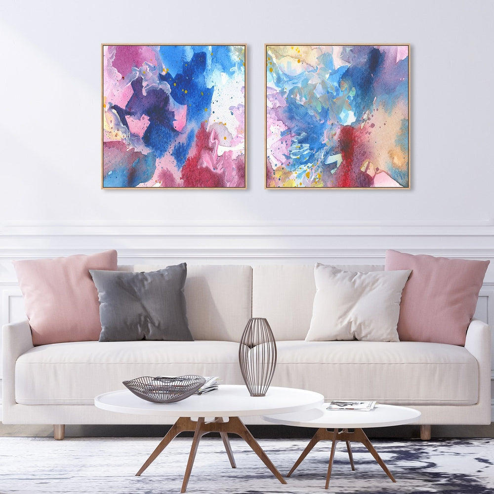 wall-art-print-canvas-poster-framed-Melting Colours, Set Of 2-by-Gioia Wall Art-Gioia Wall Art