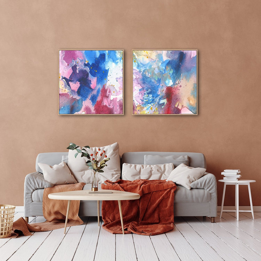 wall-art-print-canvas-poster-framed-Melting Colours, Set Of 2-by-Gioia Wall Art-Gioia Wall Art