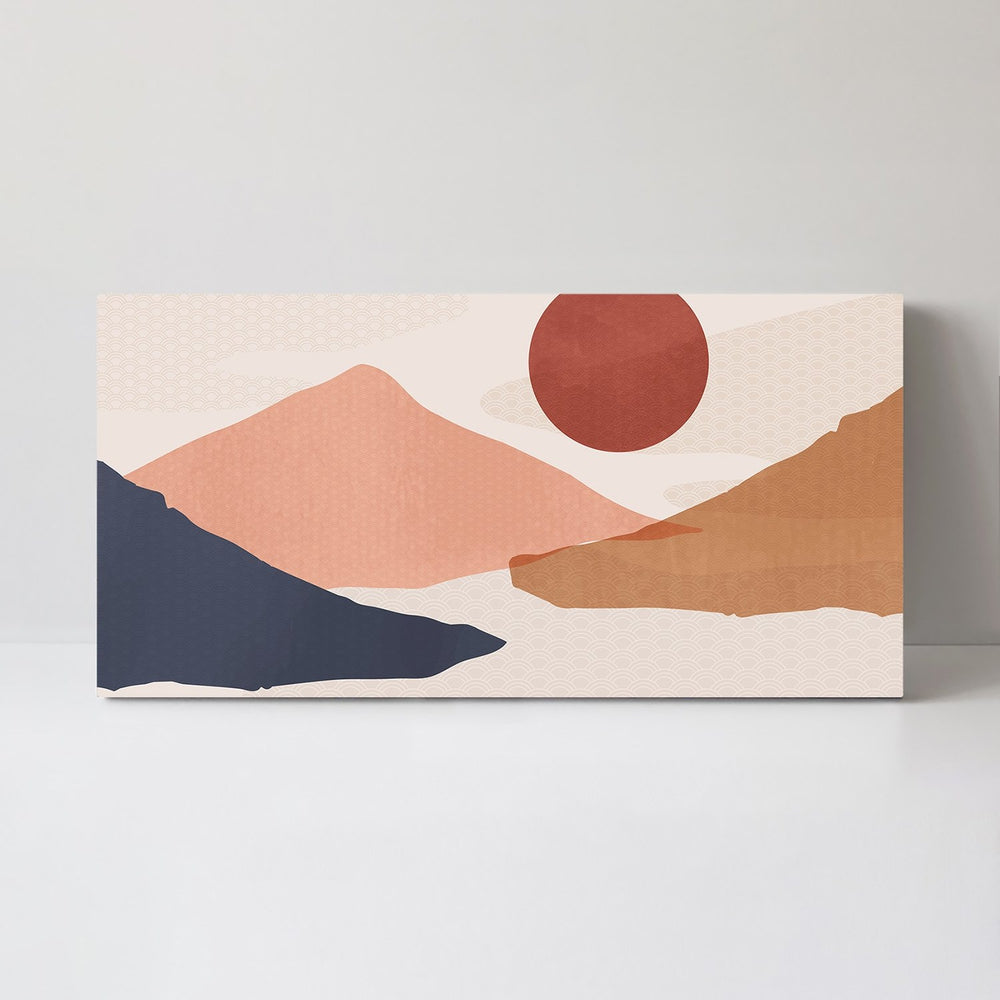 wall-art-print-canvas-poster-framed-Minimalist Mountain And Sun-by-Gioia Wall Art-Gioia Wall Art