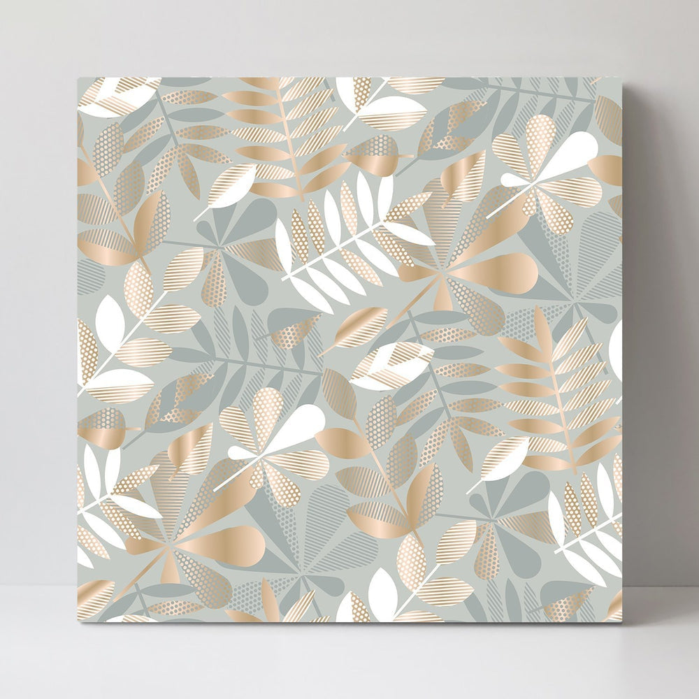 wall-art-print-canvas-poster-framed-Mint And Gold Leaves-by-Gioia Wall Art-Gioia Wall Art