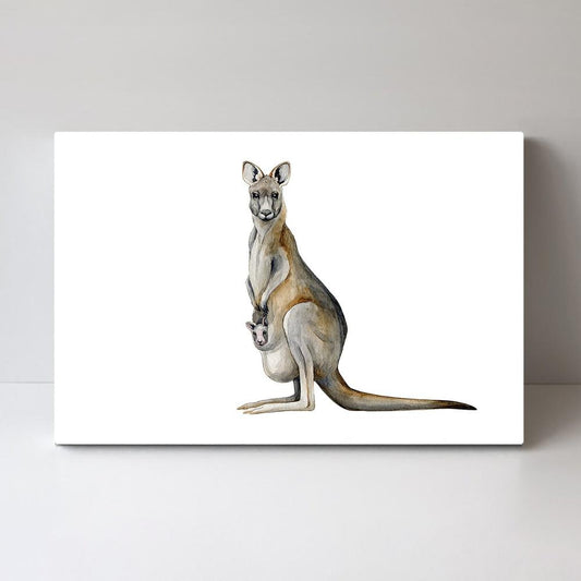 wall-art-print-canvas-poster-framed-Mother Kangaroo And Joey-by-Gioia Wall Art-Gioia Wall Art