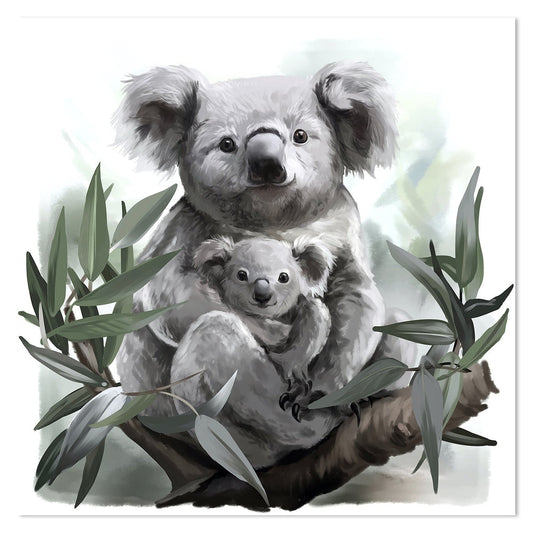 wall-art-print-canvas-poster-framed-Mum And Baby Koala-by-Gioia Wall Art-Gioia Wall Art