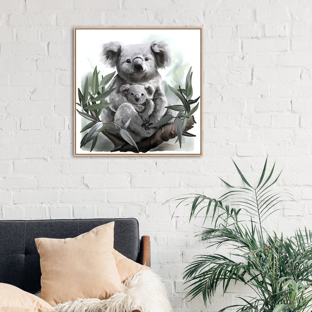 wall-art-print-canvas-poster-framed-Mum And Baby Koala-by-Gioia Wall Art-Gioia Wall Art