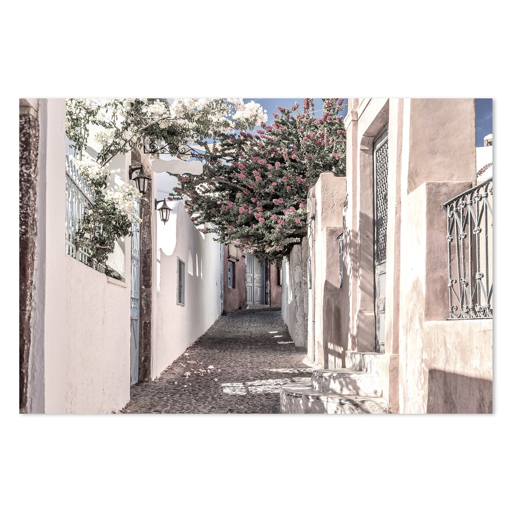 wall-art-print-canvas-poster-framed-Narrow Street Of Santorini-by-Gioia Wall Art-Gioia Wall Art