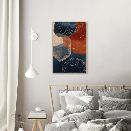 wall-art-print-canvas-poster-framed-Navy And Burnt Orange Abstract, Style A-by-Gioia Wall Art-Gioia Wall Art