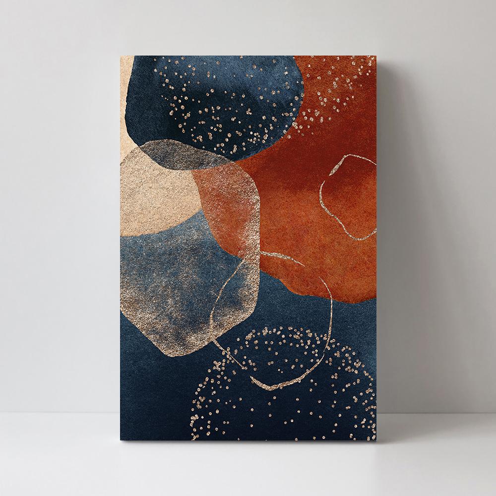 wall-art-print-canvas-poster-framed-Navy And Burnt Orange Abstract, Style A-by-Gioia Wall Art-Gioia Wall Art