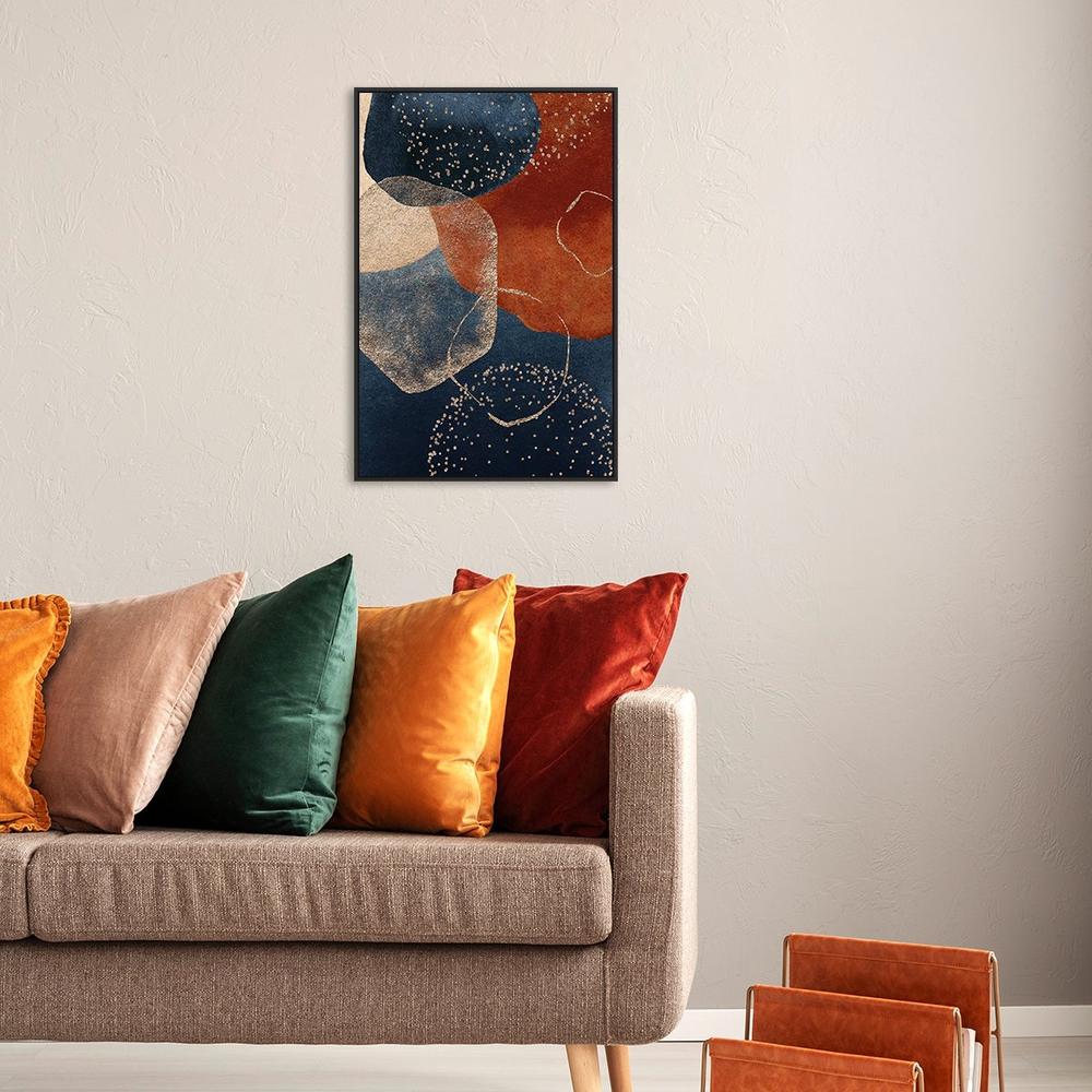 wall-art-print-canvas-poster-framed-Navy And Burnt Orange Abstract, Style A-by-Gioia Wall Art-Gioia Wall Art