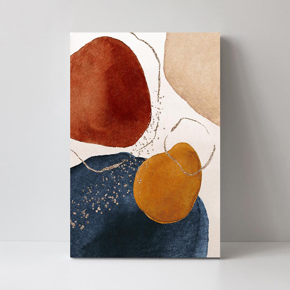 wall-art-print-canvas-poster-framed-Navy And Burnt Orange Abstract, Style B-by-Gioia Wall Art-Gioia Wall Art