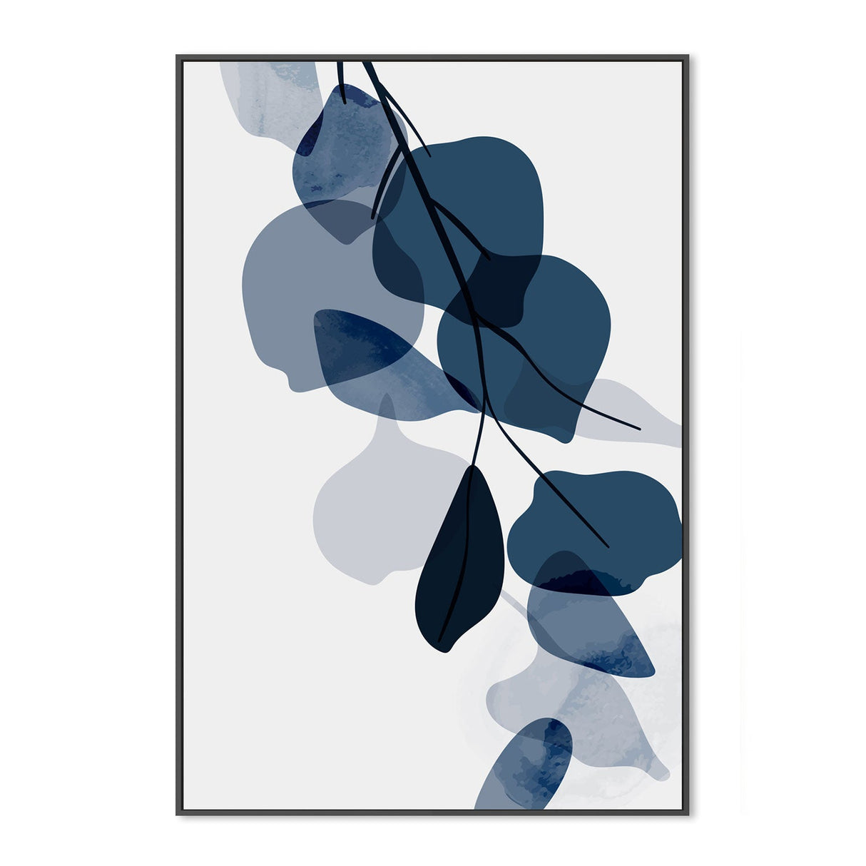 wall-art-print-canvas-poster-framed-Navy Flowers, Style A-GIOIA-WALL-ART