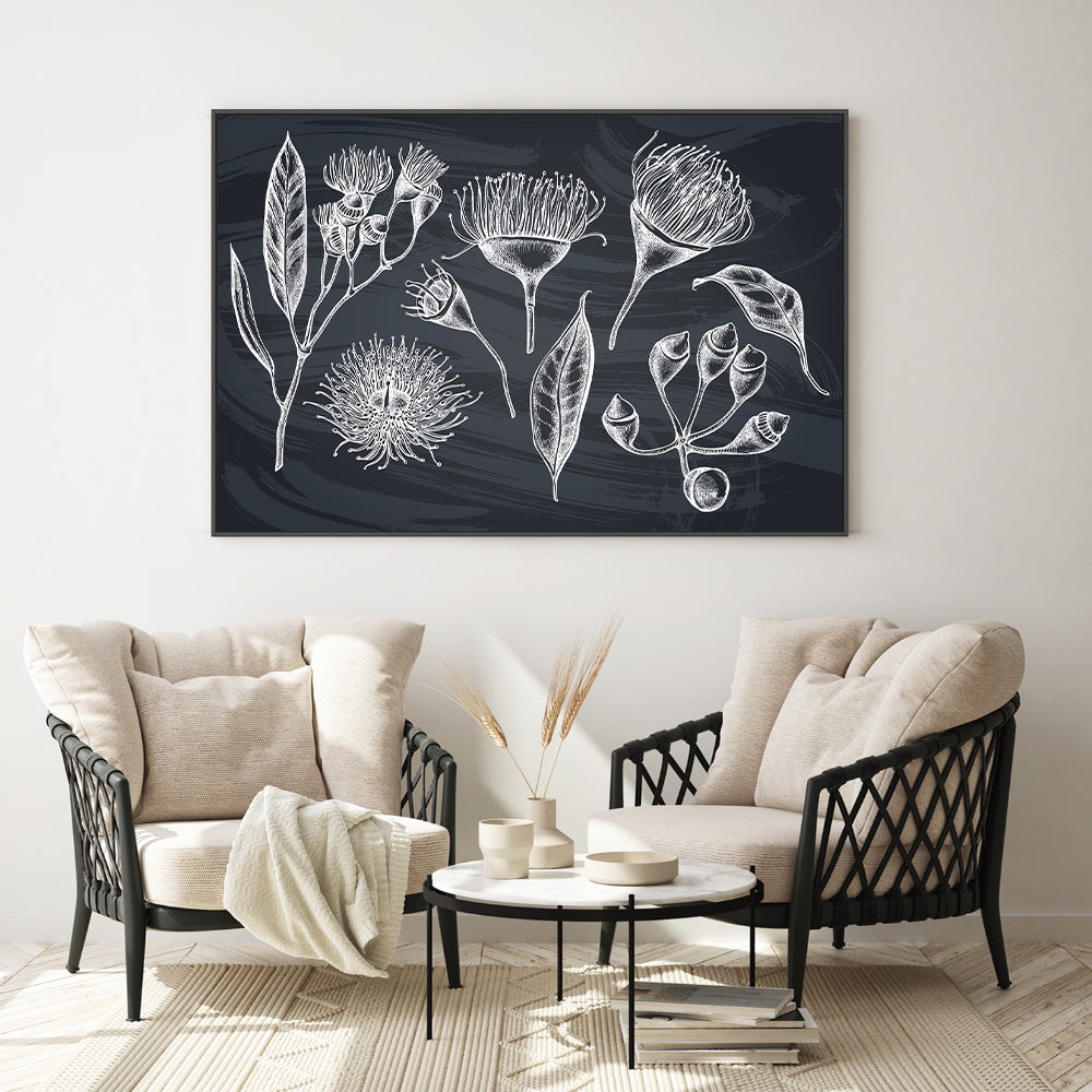 wall-art-print-canvas-poster-framed-Navy Native Plants-GIOIA-WALL-ART