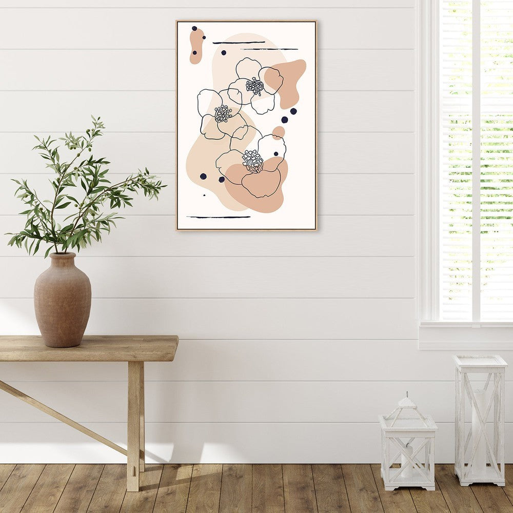 wall-art-print-canvas-poster-framed-Neutral Flowers, Style C-by-Gioia Wall Art-Gioia Wall Art