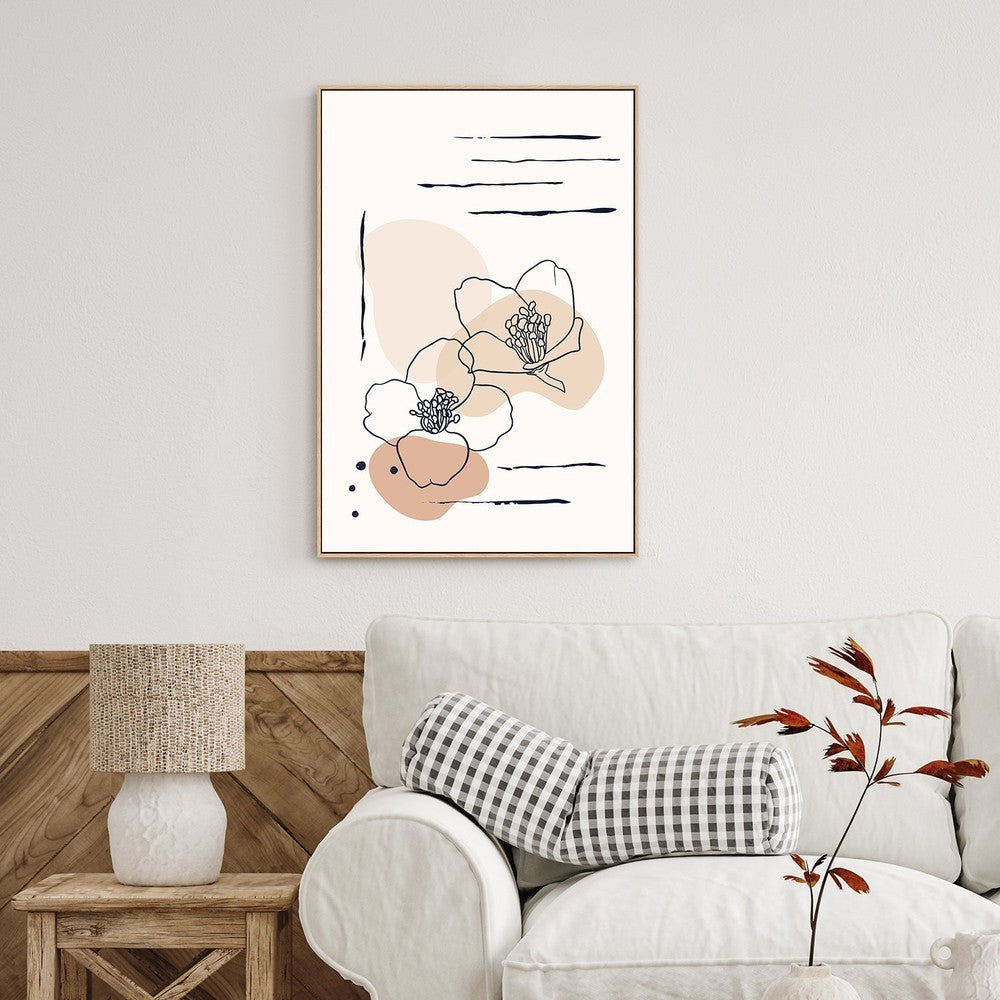 wall-art-print-canvas-poster-framed-Neutral Flowers, Style D-by-Gioia Wall Art-Gioia Wall Art