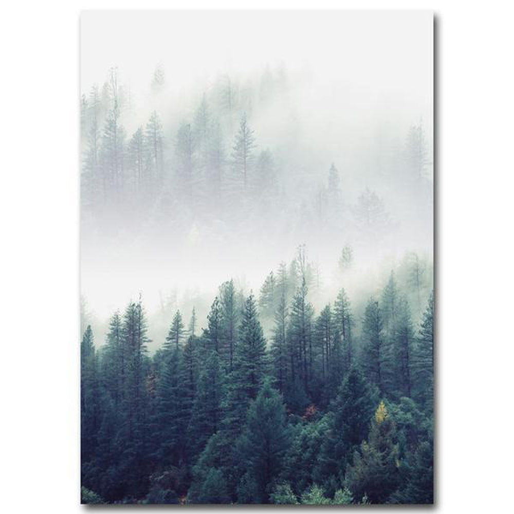 wall-art-print-canvas-poster-framed-Nordic Foggy Forest Landscape, Set Of 3-by-Gioia Wall Art-Gioia Wall Art