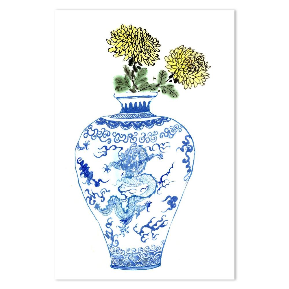 wall-art-print-canvas-poster-framed-Oriental Vase-by-Gioia Wall Art-Gioia Wall Art