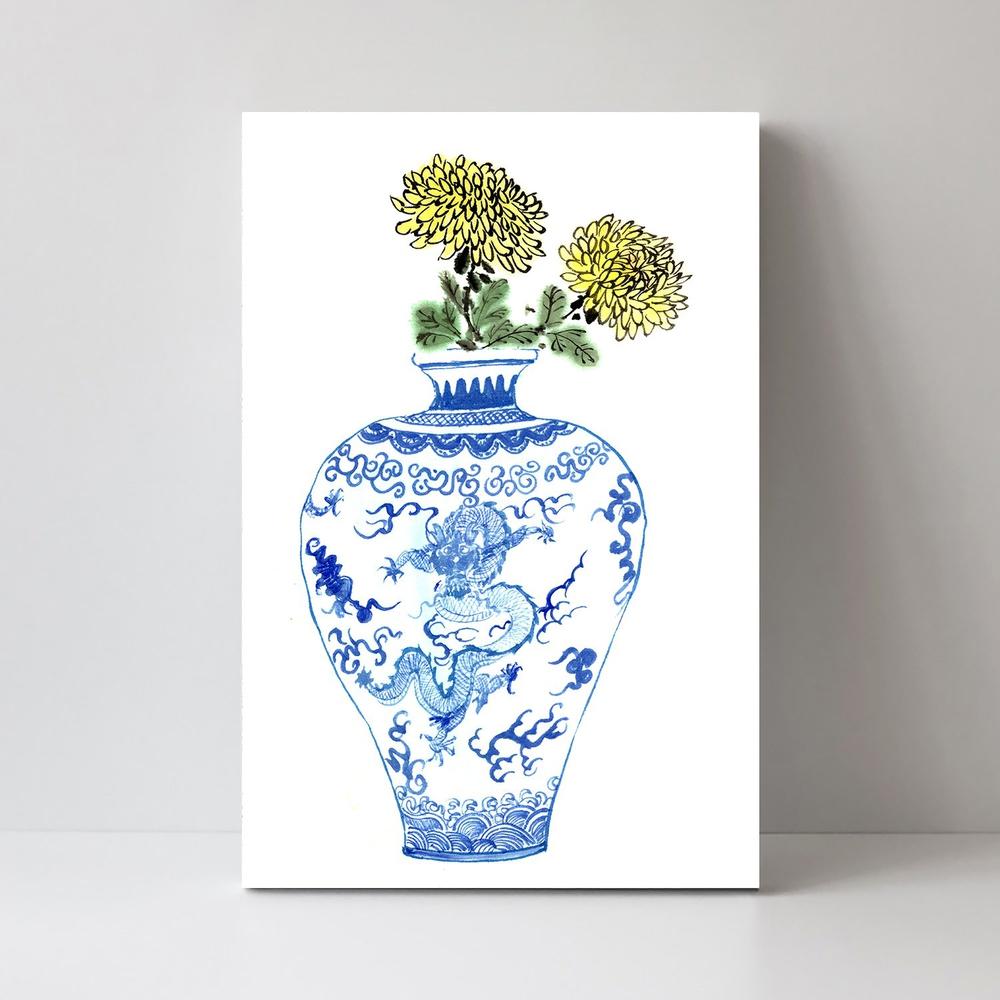 wall-art-print-canvas-poster-framed-Oriental Vase-by-Gioia Wall Art-Gioia Wall Art