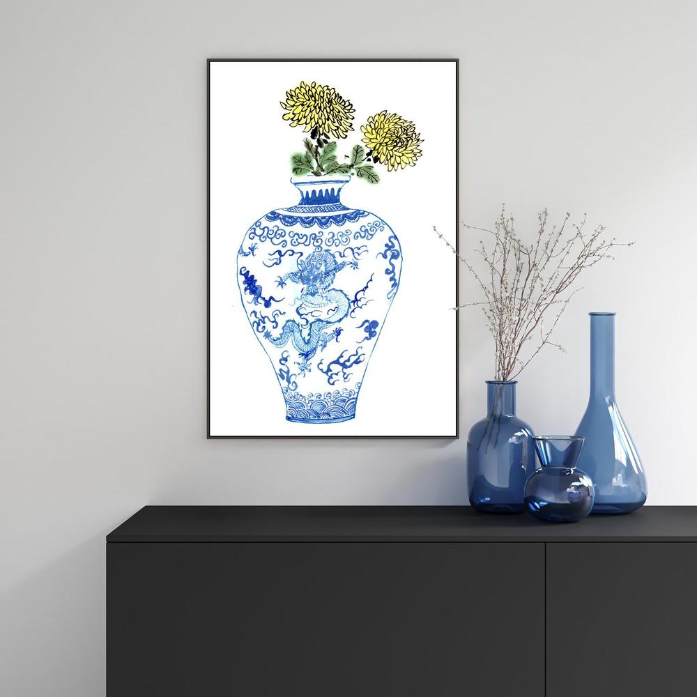 wall-art-print-canvas-poster-framed-Oriental Vase-by-Gioia Wall Art-Gioia Wall Art