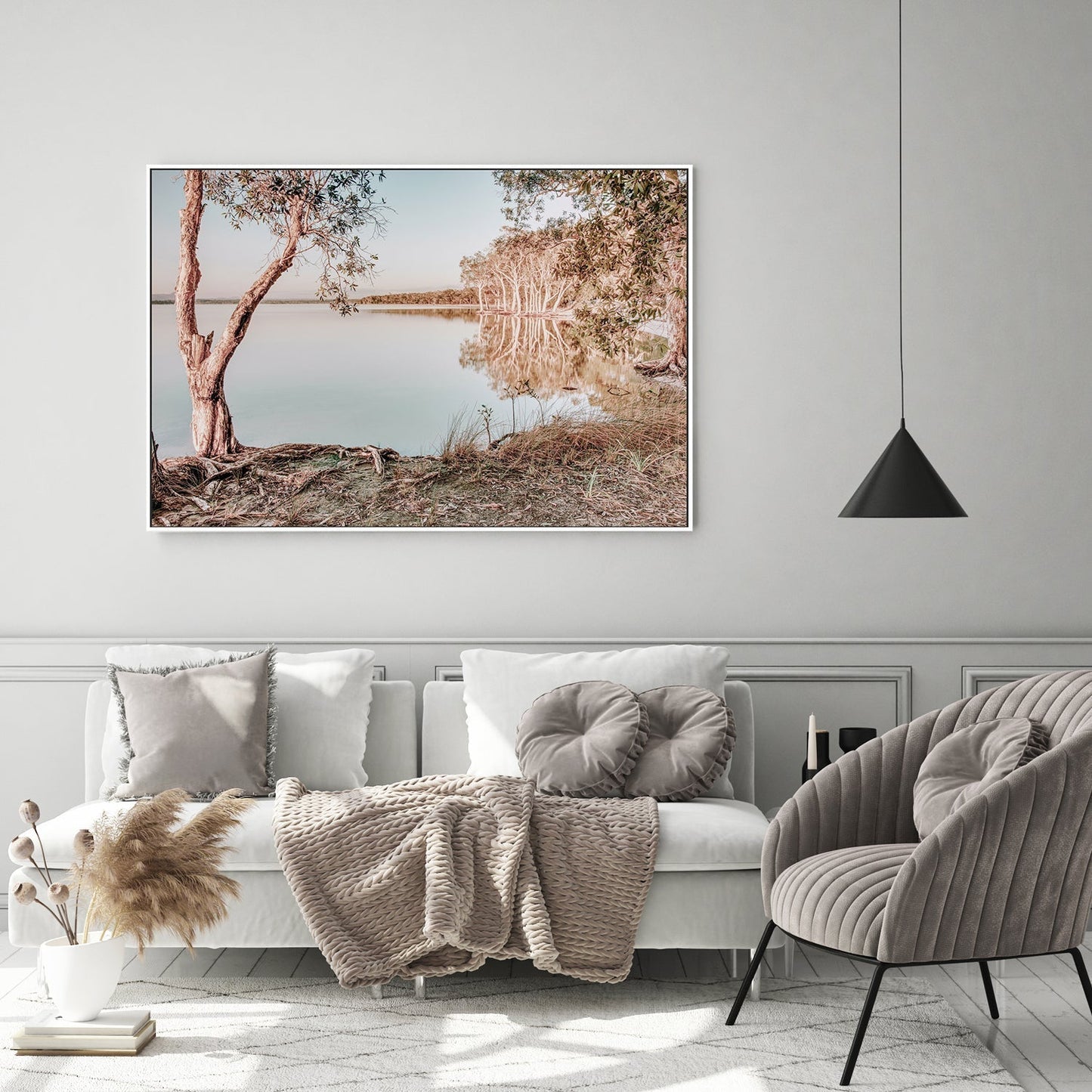 wall-art-print-canvas-poster-framed-Outback Lake, Style B-GIOIA-WALL-ART