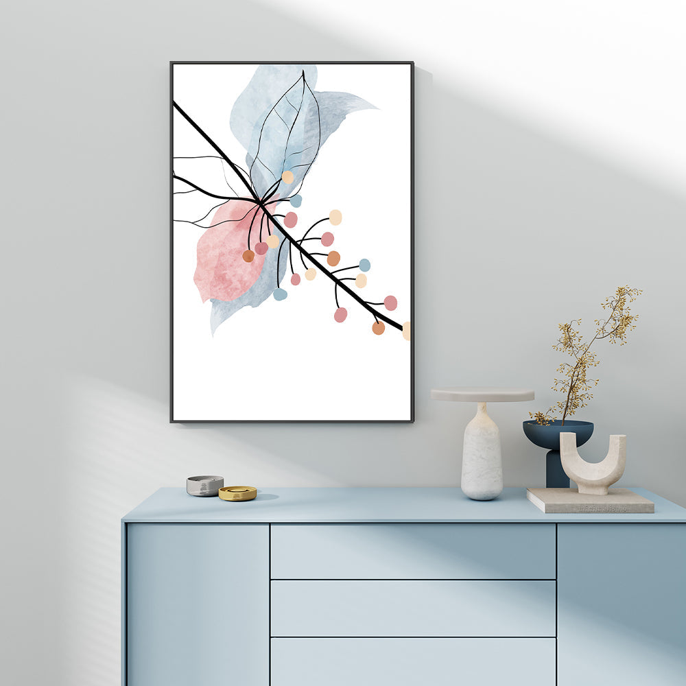 wall-art-print-canvas-poster-framed-Pastel Floral Branch, Style A-GIOIA-WALL-ART