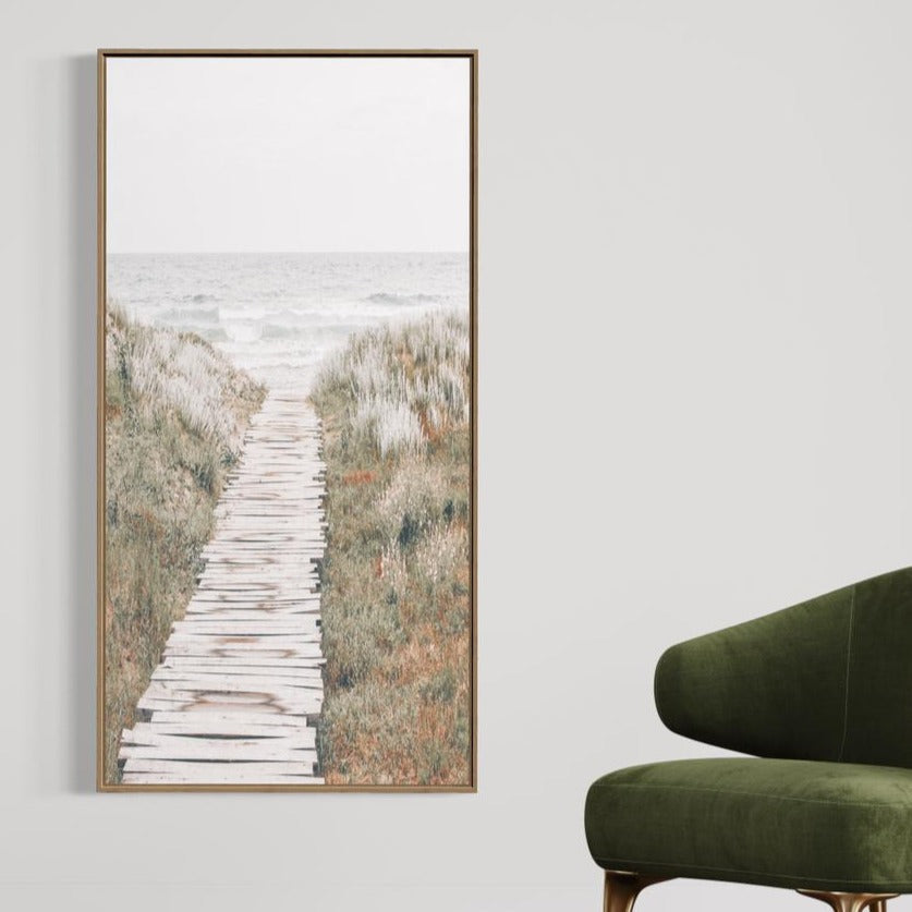 wall-art-print-canvas-poster-framed-Pathway To The Coast, Soft Tone-by-Gioia Wall Art-Gioia Wall Art