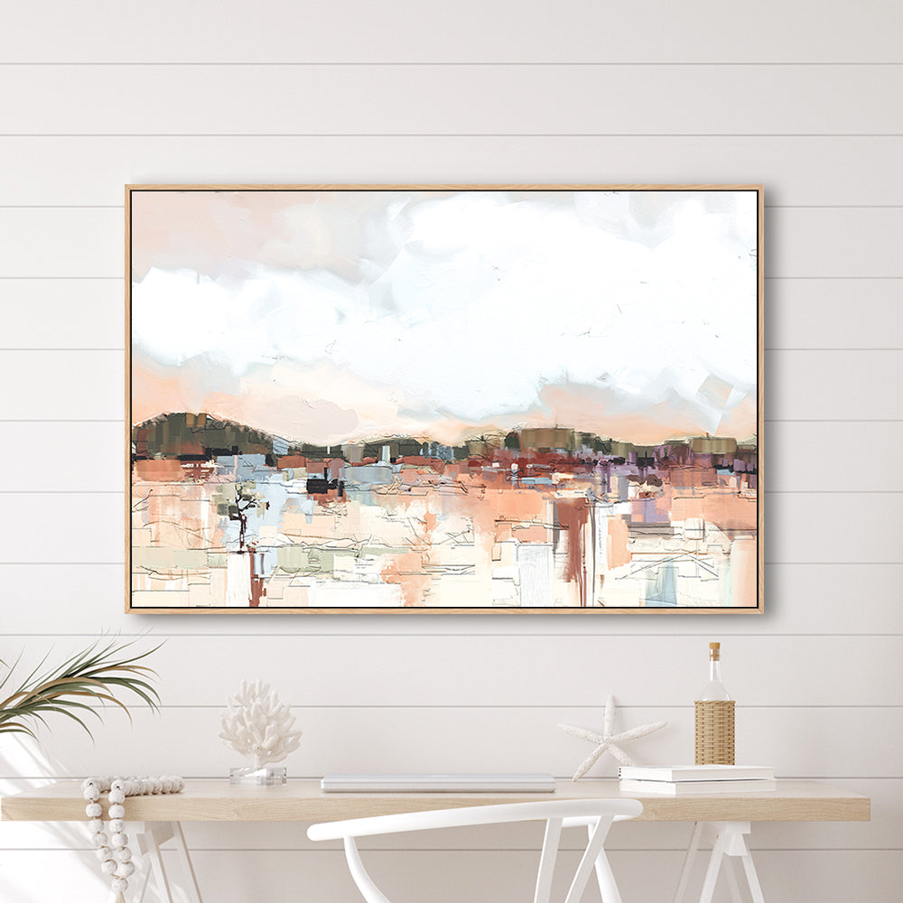 wall-art-print-canvas-poster-framed-Peach Kissed Landscape-by-Gioia Wall Art-Gioia Wall Art