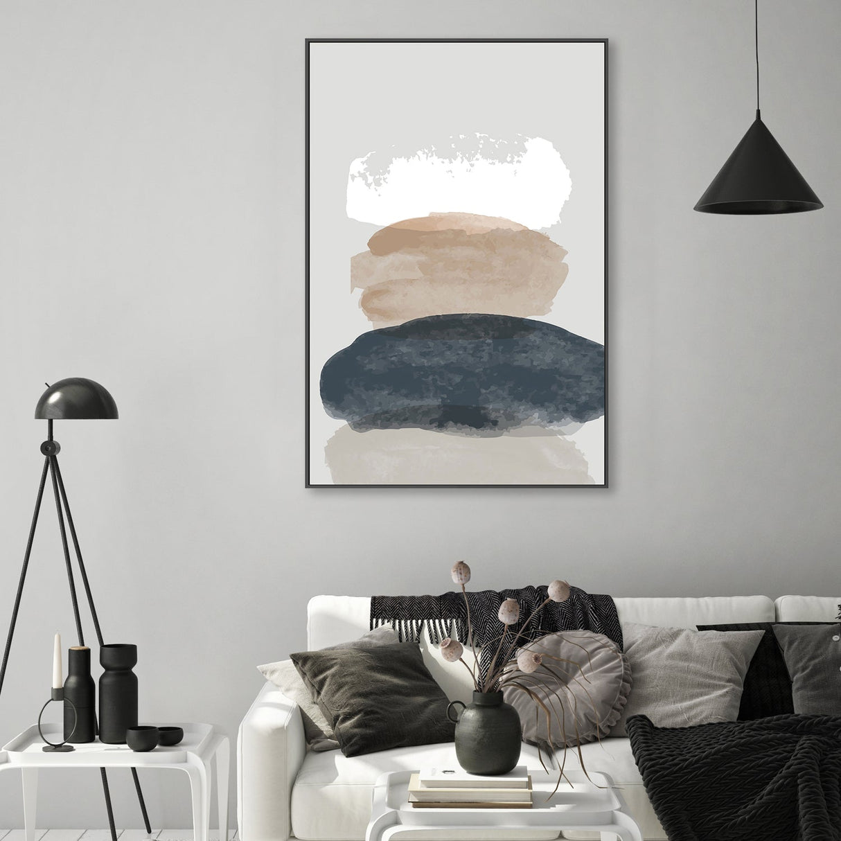 wall-art-print-canvas-poster-framed-Pebble Stack, Style A-GIOIA-WALL-ART