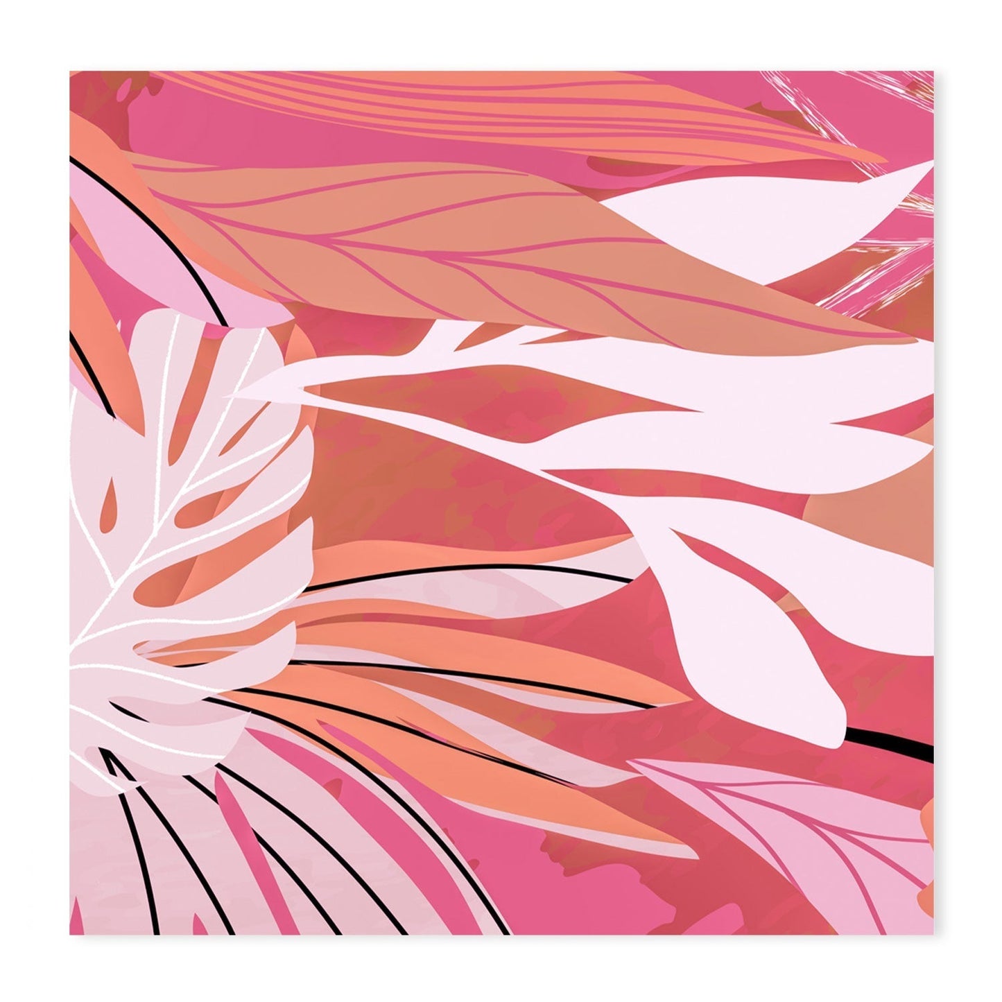 wall-art-print-canvas-poster-framed-Pink Tropical Day, Style A & B, Set Of 2-GIOIA-WALL-ART