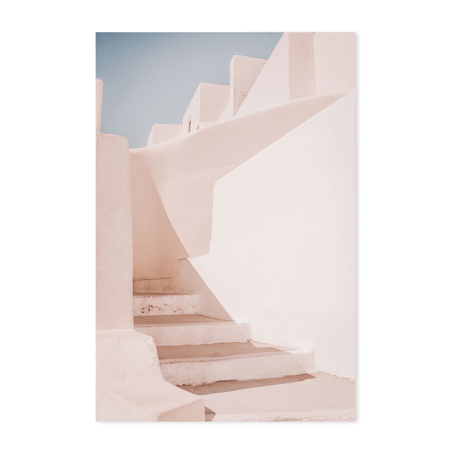 Pink Wall And Stairs, Santorini, Greece-Gioia-Prints-Framed-Canvas-Poster-GIOIA-WALL-ART