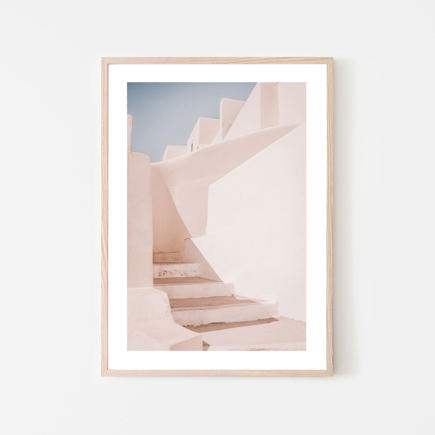 Pink Wall And Stairs, Santorini, Greece-Gioia-Prints-Framed-Canvas-Poster-GIOIA-WALL-ART