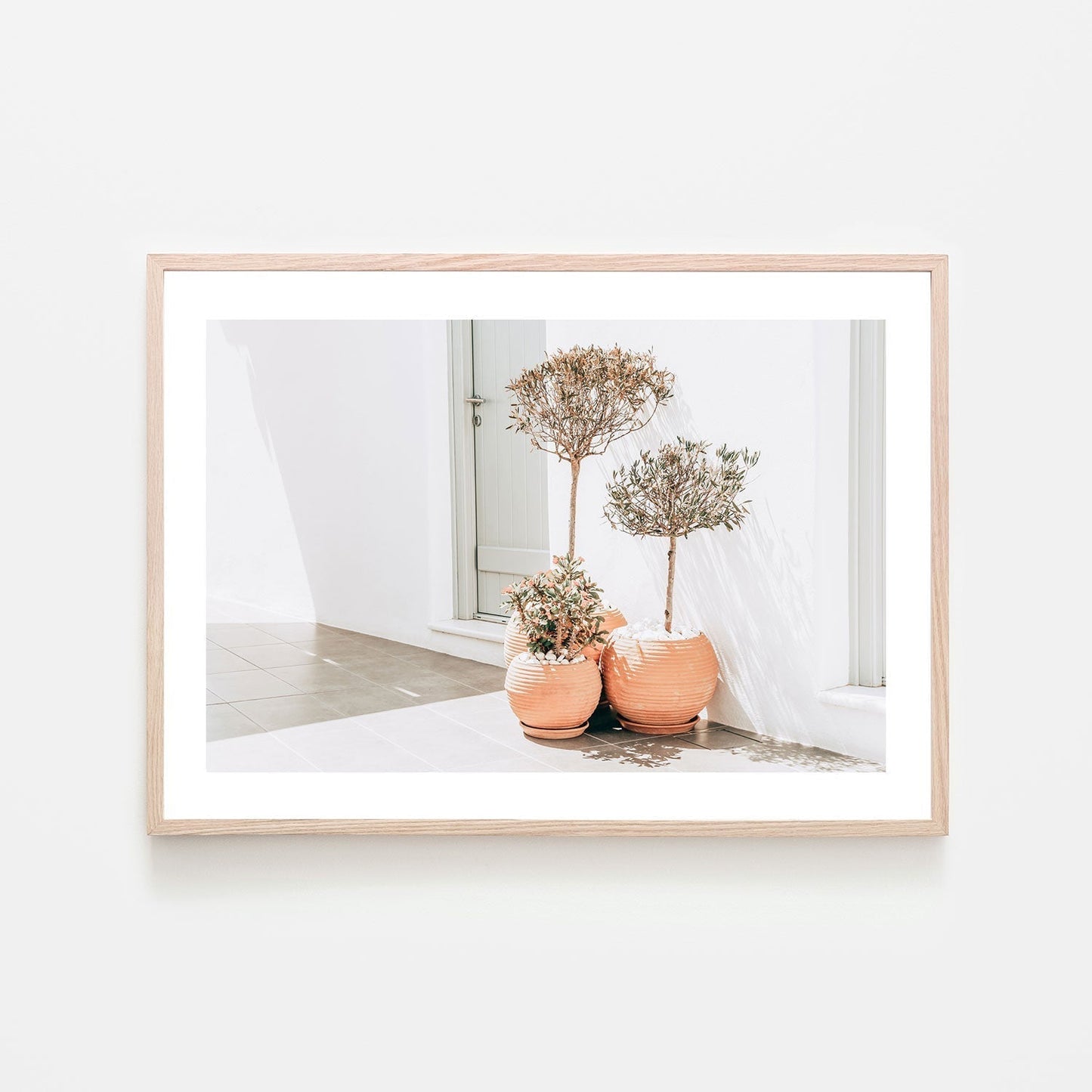 Plant pots at the corner, Santorini, Greece-Gioia-Prints-Framed-Canvas-Poster-GIOIA-WALL-ART